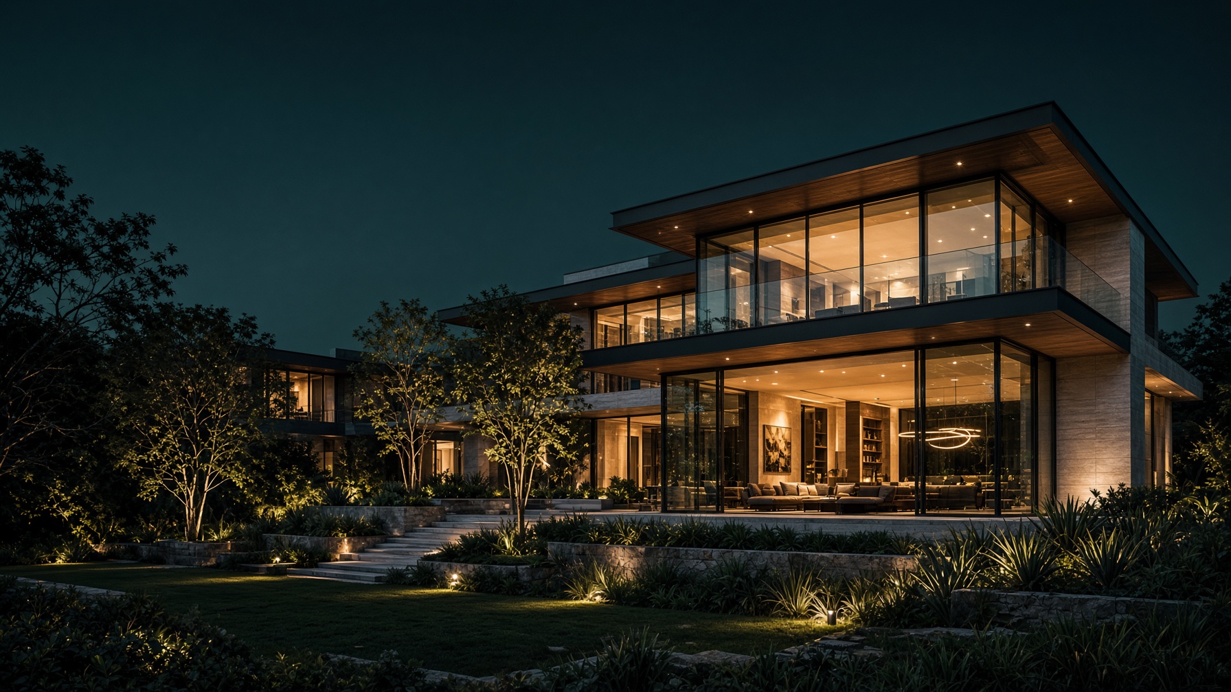 Night view of a listed home